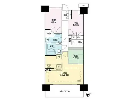 ブリリア草加グランスイート(3LDK/6階)の間取り写真