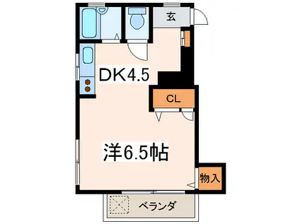 ヴィラ清文(1DK/3階)の間取り写真