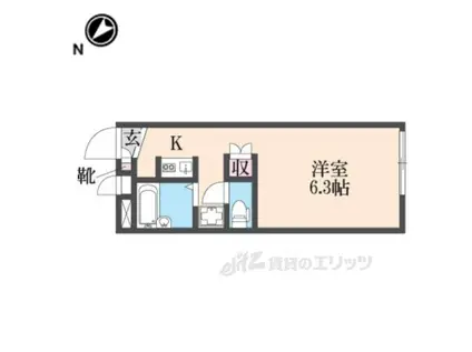 レオパレス古都(1K/1階)の間取り写真