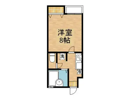 PLイースト姪浜III(1K/3階)の間取り写真