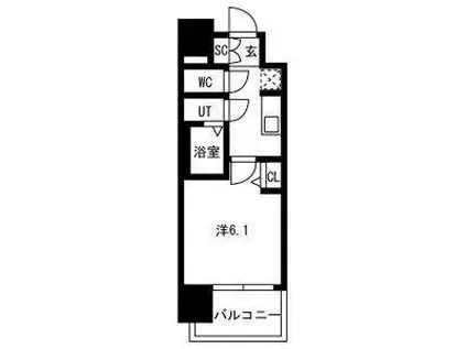 メイクスアート新栄III(1K/11階)の間取り写真