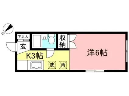 ゼフィールカリタ2番館(1K/1階)の間取り写真