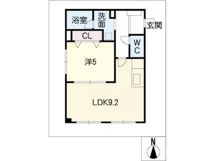 グレース八光(1LDK/1階)の間取り写真
