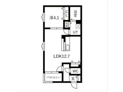 MS藤江(1LDK/1階)の間取り写真