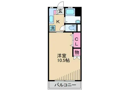 日吉第五コーポ別館(1K/2階)の間取り写真
