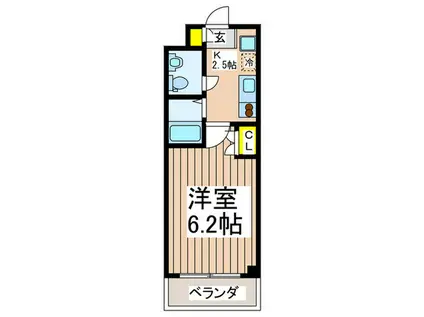 キャスル泉塚(1K/1階)の間取り写真