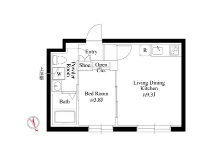 CASA PIAZZA 西日暮里(1LDK/3階)の間取り写真