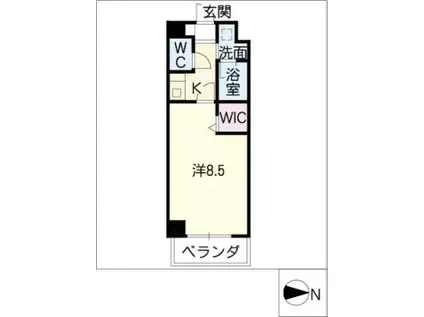 ル・ヴェール金山(1K/4階)の間取り写真