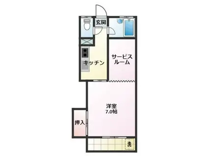 リゾート52(1SK/1階)の間取り写真