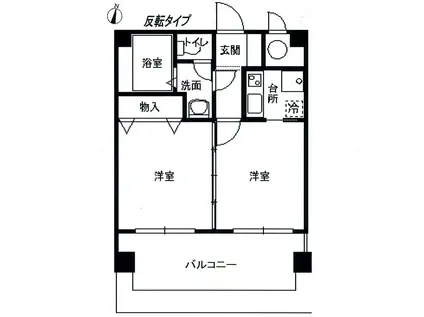 エステートモア大濠VI(1LDK/6階)の間取り写真