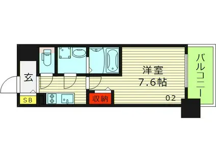 ファースフィオーレ大阪城ブリオ(1K/5階)の間取り写真