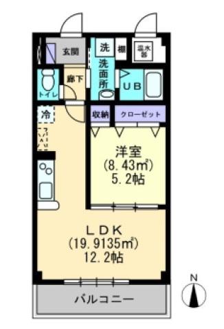 イクエーションスペース(1LDK/1階)の間取り写真