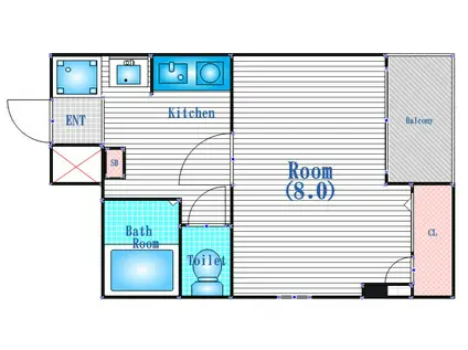 プチヴェルジュ(1K/3階)の間取り写真