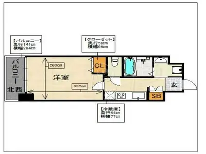 オリエントNO.105(1K/10階)の間取り写真