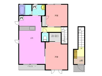 NKアムール II(2LDK/2階)の間取り写真