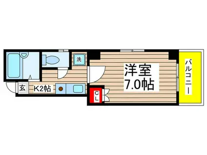 クリンハイツ(1K/4階)の間取り写真