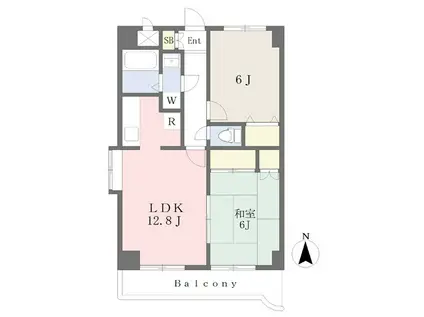 グランヒルST(2LDK/5階)の間取り写真