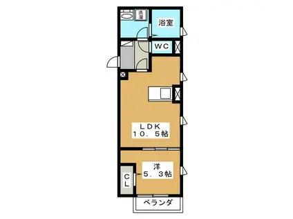 LA SITA深志(1LDK/1階)の間取り写真