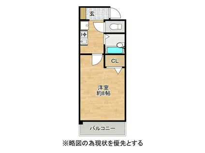 CASTLE ワタナベ(1K/3階)の間取り写真