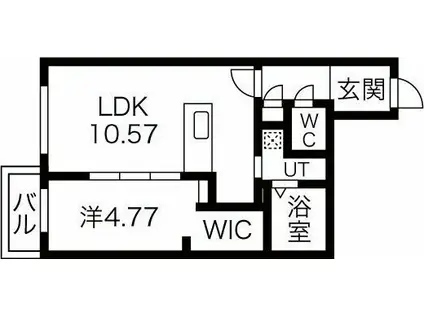 ディオクラシスN36(1LDK/4階)の間取り写真