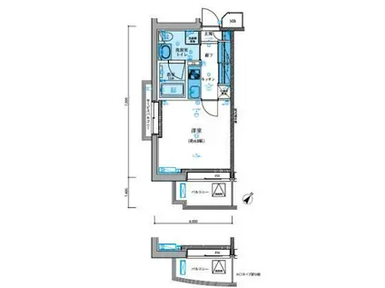 リヴシティ駒沢大学(1K/12階)の間取り写真