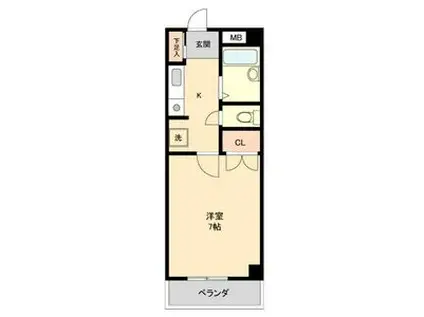 K-コート観月(1K/5階)の間取り写真