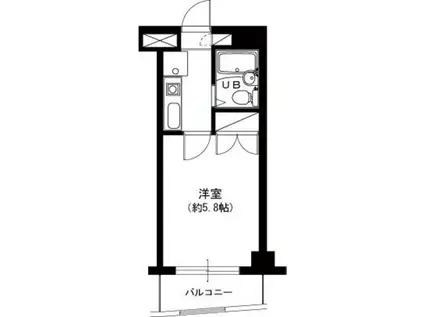 相模サンウエスト(1K/4階)の間取り写真