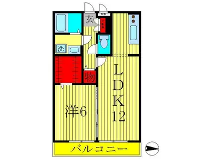 ブランシュール(1LDK/1階)の間取り写真