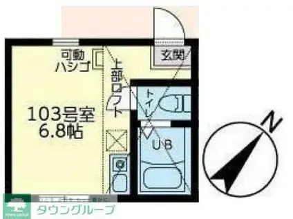 ユナイト小机アペリティフ(ワンルーム/1階)の間取り写真
