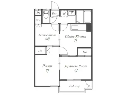 サンヒルズマンション(2SDK/2階)の間取り写真