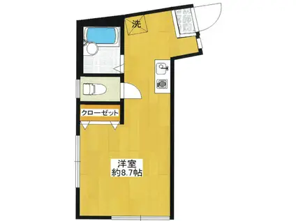 ファーストハウス(ワンルーム/1階)の間取り写真