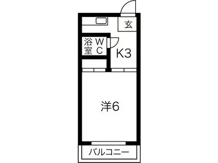 サンメゾン24 C(1K/2階)の間取り写真