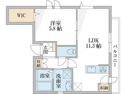 ラメール湘南(1LDK/3階)の間取り写真