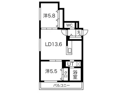 バーニーズ ヴィスタ(2LDK/2階)の間取り写真