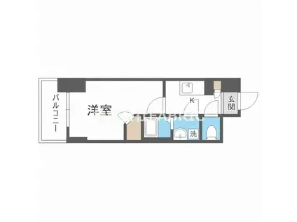 エスリード心斎橋ラグジェ(1K/12階)の間取り写真