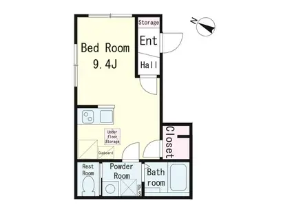 BLUME麻布(ワンルーム/1階)の間取り写真