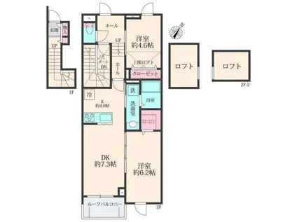 仮日野市東平山 工事(2LDK/2階)の間取り写真