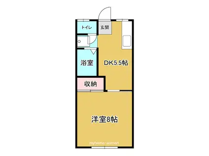 第5コーポ恵(1DK/2階)の間取り写真