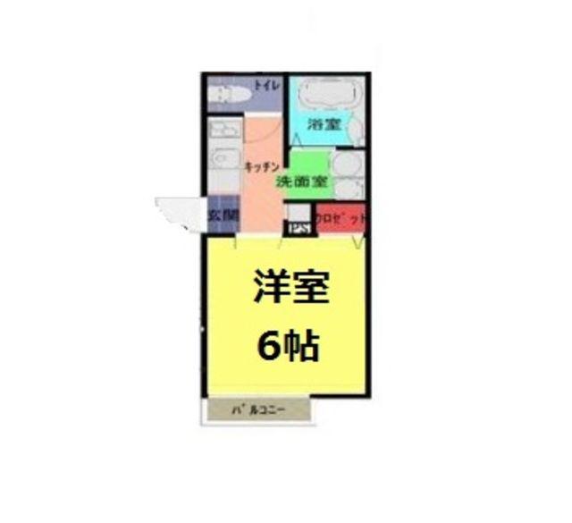 ANNIVERSARY(1K/2階)の間取り写真
