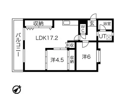 グリーンハイツ名東(2LDK/1階)の間取り写真