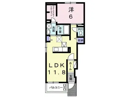 グラシアス(1LDK/1階)の間取り写真