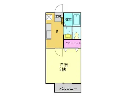 エクレール(1K/2階)の間取り写真