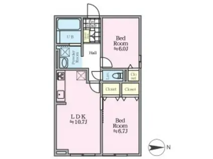 ティーリミテッド(2LDK/1階)の間取り写真