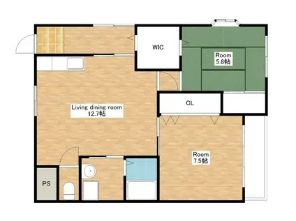 スリーパイン(2LDK/2階)の間取り写真