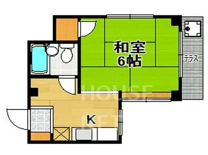 福永マンション(1K/1階)の間取り写真