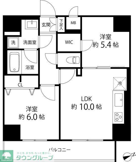 SAION町屋(2LDK/14階)の間取り写真