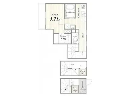 CITY COURT四谷坂町(1SK/3階)の間取り写真