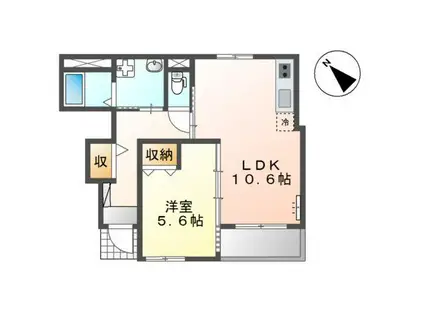 フェアリーガーデン(1LDK/1階)の間取り写真