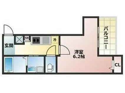 ALEGRIA守口金下町(1K/1階)の間取り写真