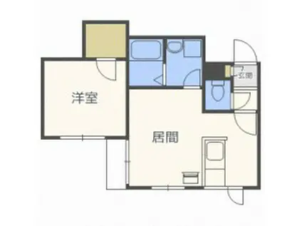 グランディールN15(1LDK/4階)の間取り写真